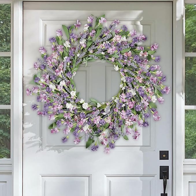 Front Door Wreath 24 Inch Spring/Summer Wreaths for Front Door, Front ...