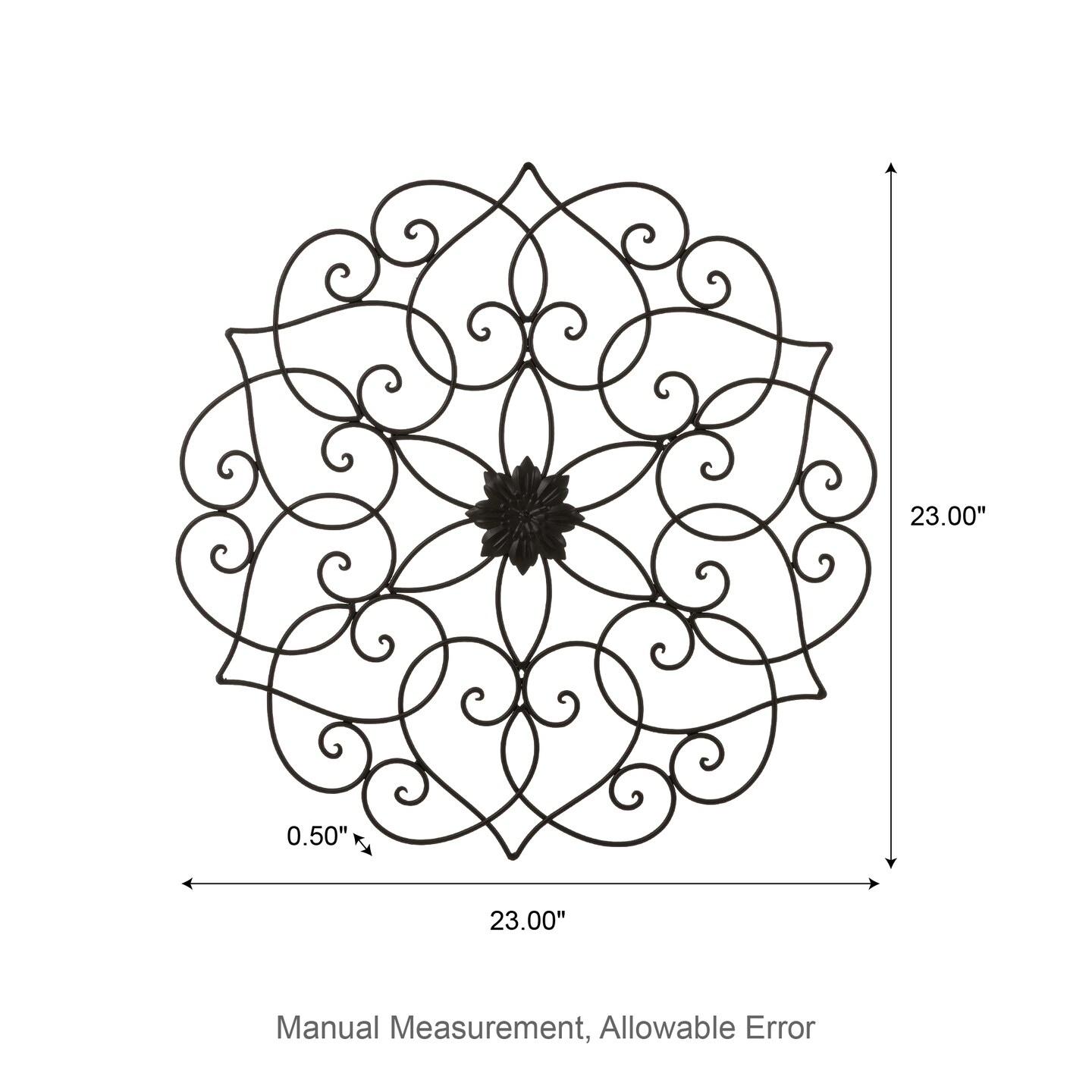Set of 2 23"D Traditional Floral Iron Scroll Outdoor Wall Decor