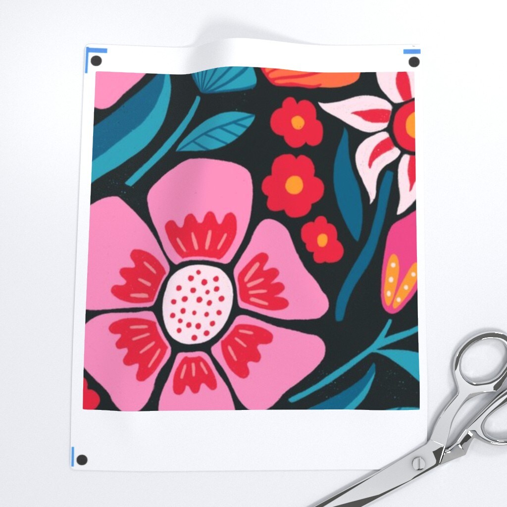Maximalist Modern Floral Colorful Large Scale Garden Striking Busy Flowers Botanical Abstract Custom Printed Fabric by Spoonflower Various Fabrics by the Yard or Fat Quarter