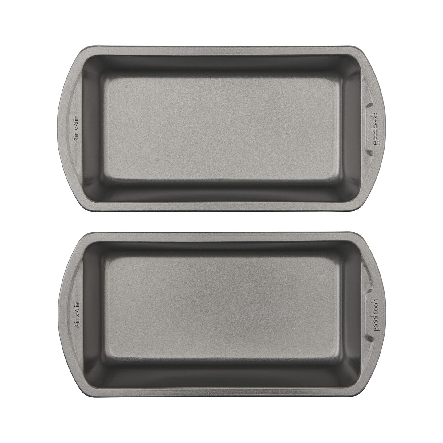 Nonstick Loaf Pan 8 x 4-Inch Heavy-Duty Steel Bakeware with Easy-Clean Non-Stick Coating, Oven & Dishwasher Safe Pan for Meatloaf Breads Lasagnas Casseroles & More, Set of 2, Gray