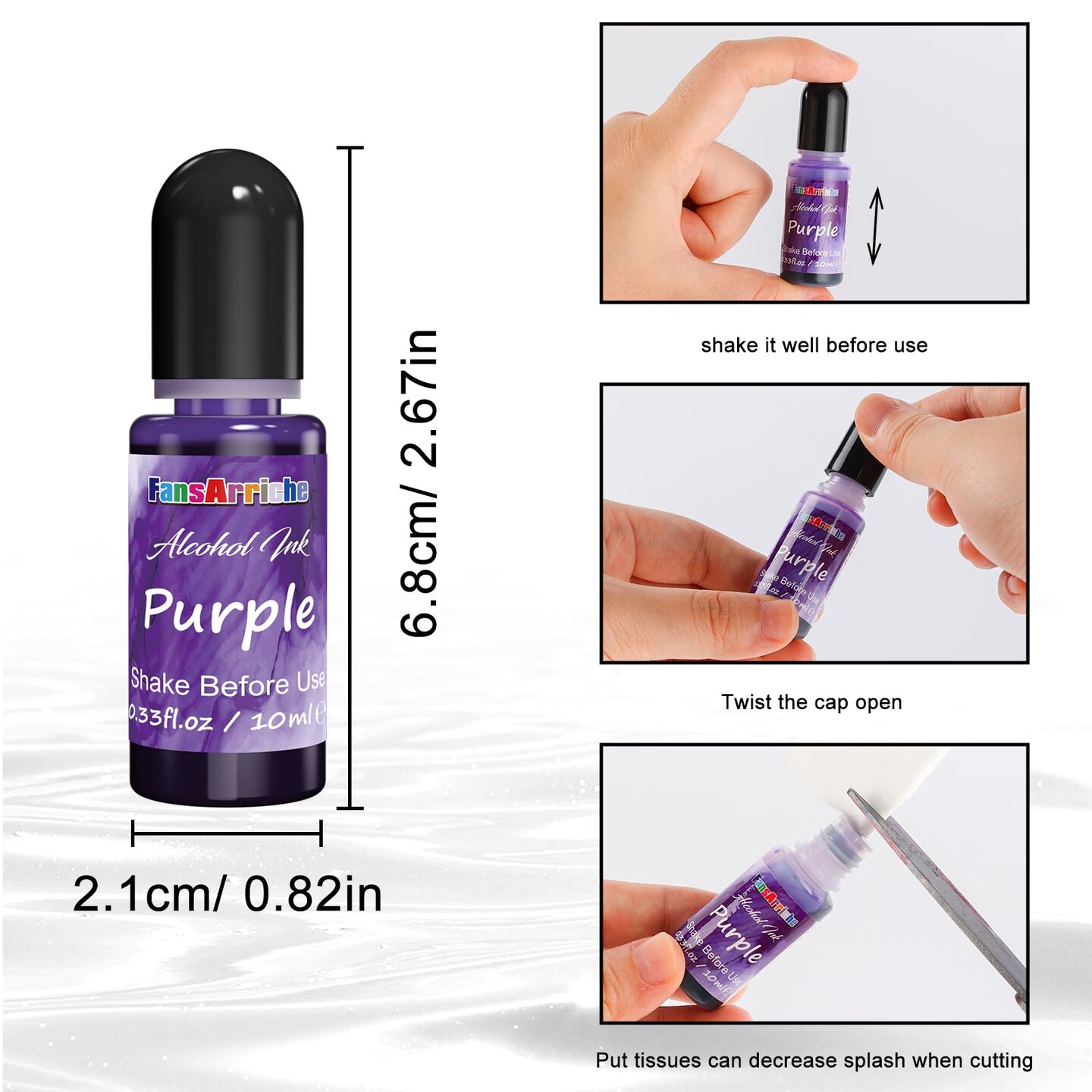 Alcohol Inks for Resin, 16 Colors High Concentrated Alcohol Ink Set for Epoxy Resin, Alcohol-Based Resin Ink for Coasters, Fluid Painting Crafts, Tumbler Making, 10 ml Each