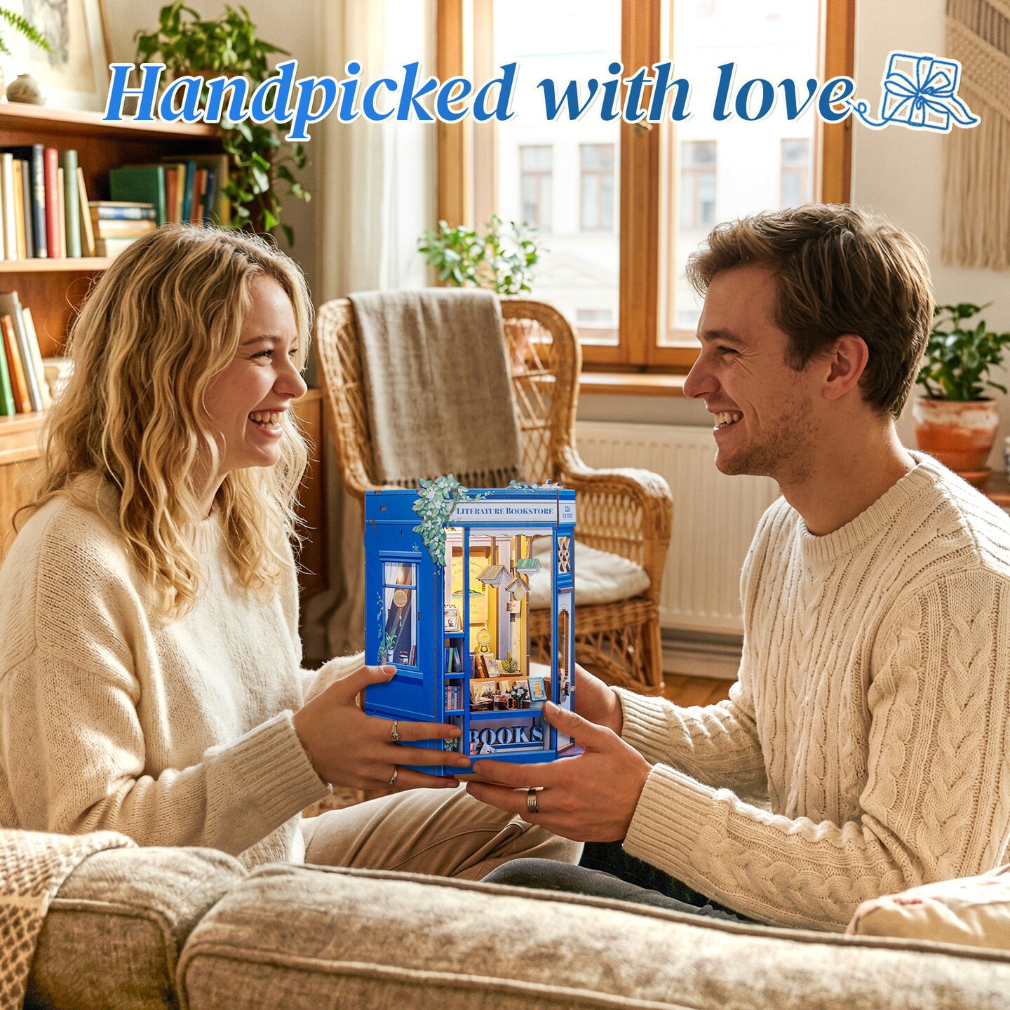 CUTEBEE Book Nook Kit Literature Bookstore DIY Miniature House Shelf Insert Decor Diorama Kit