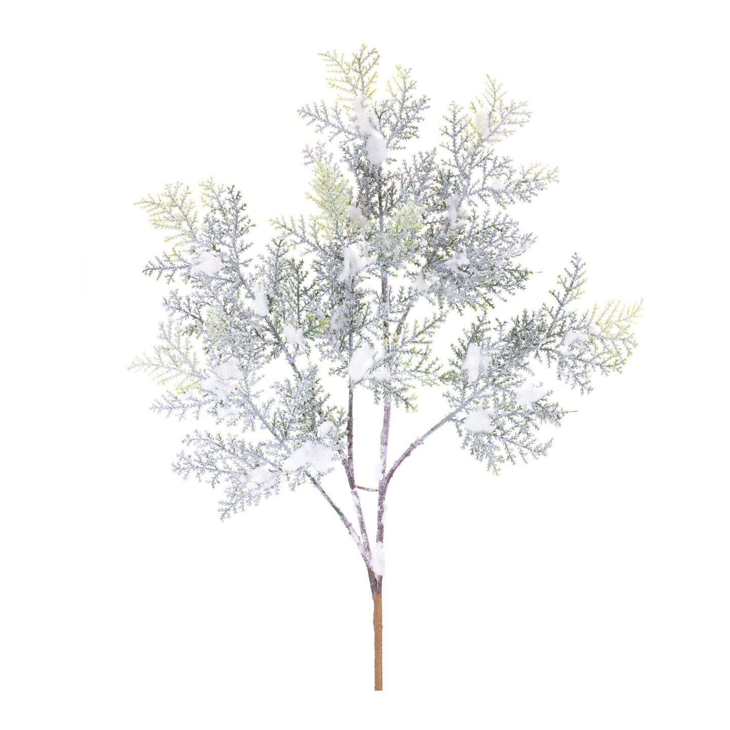 Snowy Flocked Cedar Branch Set of 12 21in Holiday Vase Filler Green White