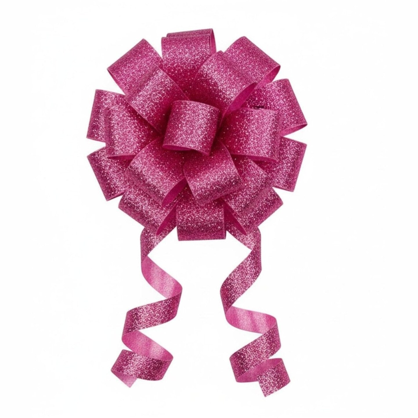 7/8in Metallic Glitter Ribbon Non Wired: Fuchsia Pink (25 Yards)