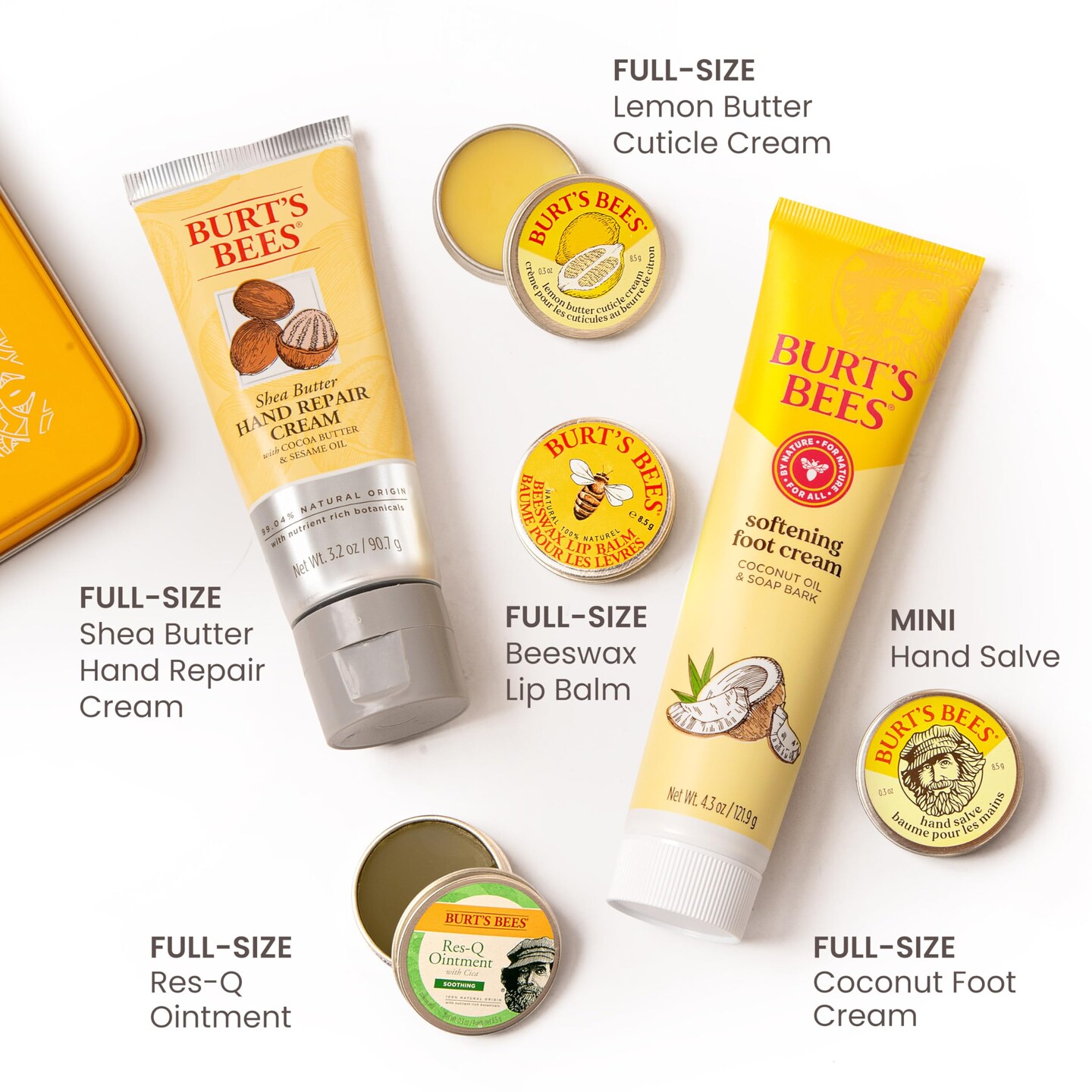 Burt's Bees Gifts Ideas - Classics Set, 6 Products in Giftable Tin – Cuticle Cream, Hand Salve, Lip Balm, Res-Q Ointment, Hand Repair and Foot Cream