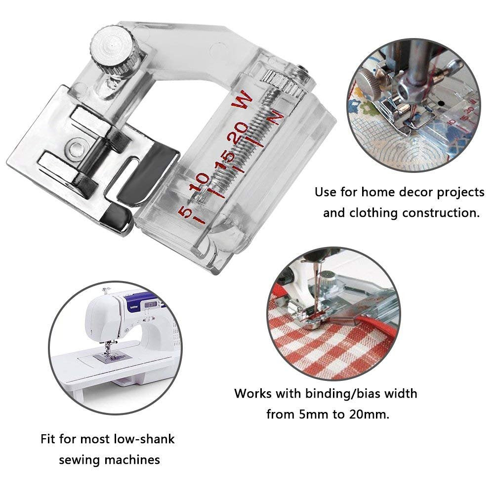 Presser Foot for Will Fit Singer, Brother, Janome, Toyota, Etc Domestic Sewing Machines (Adjustable Bias Binder Foot(Taiwan))