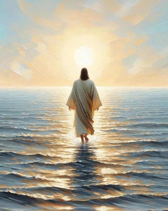 Jesus Paint by Numbers Kit for Adults,Christian Painting by Number Kits on Canvas with Brushes,DIY Oil Painting by Numbers for Home Wall Decor 16X20 Inch.