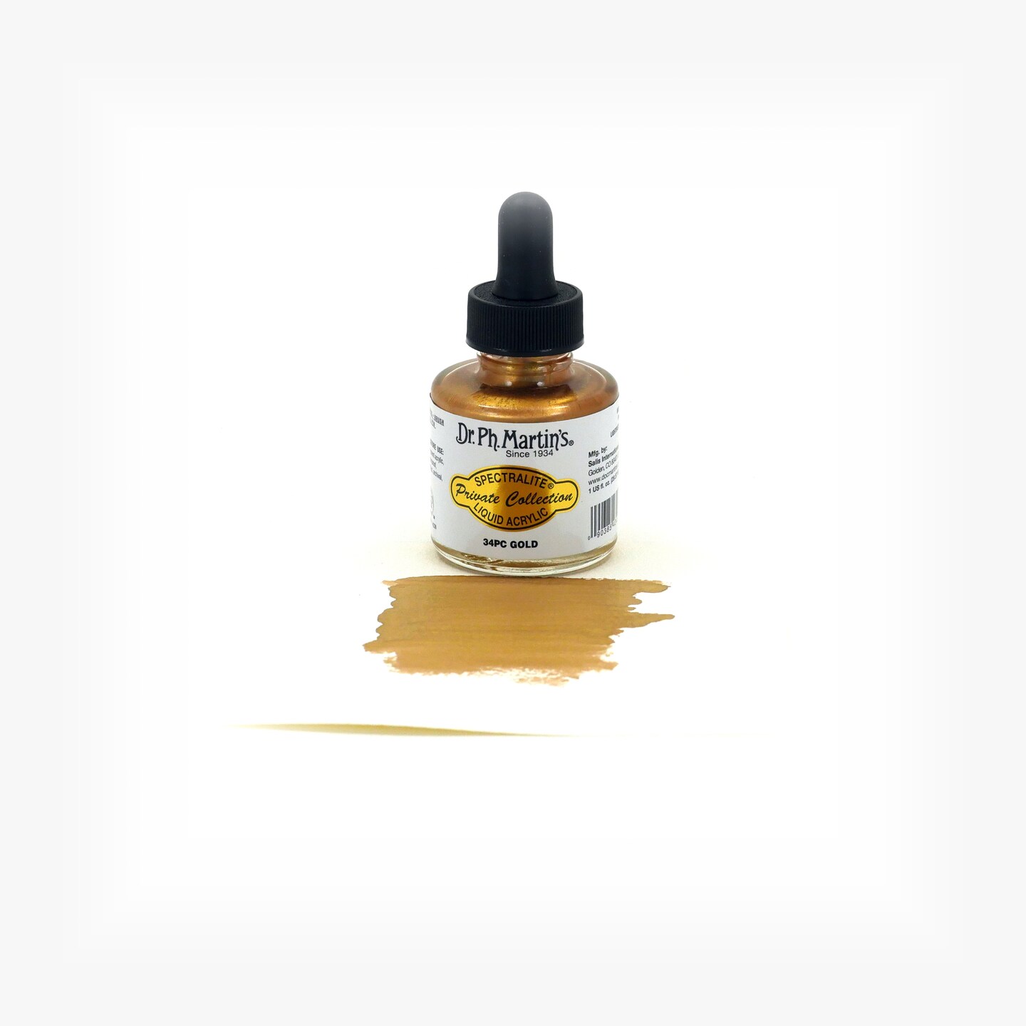Dr. Ph. Martin's® Spectralite Private Collection Liquid Acrylics, 1.0 US fl oz, 34PC Gold, 1 Bottle