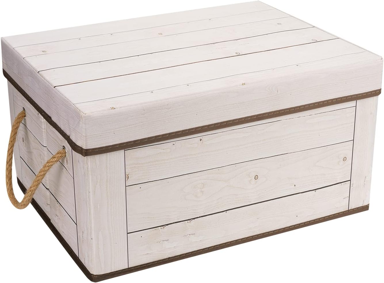 Decorative Keepsake Storage Box with Lid and Handles – L15.7 x W11.8 x H7.9 Inches, Not Made of Wood