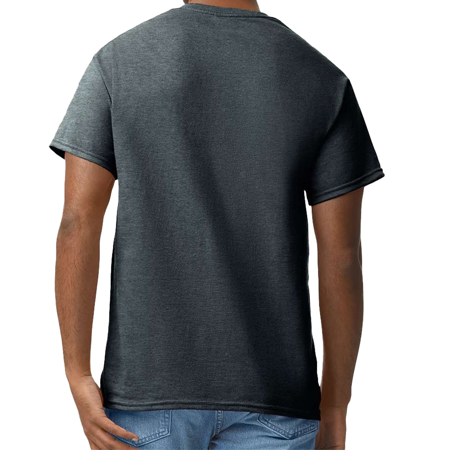 Gildan Unisex Ultra Cotton Fabric Craft T-Shirt, Rib Collar Dark Heather Crewneck Tee