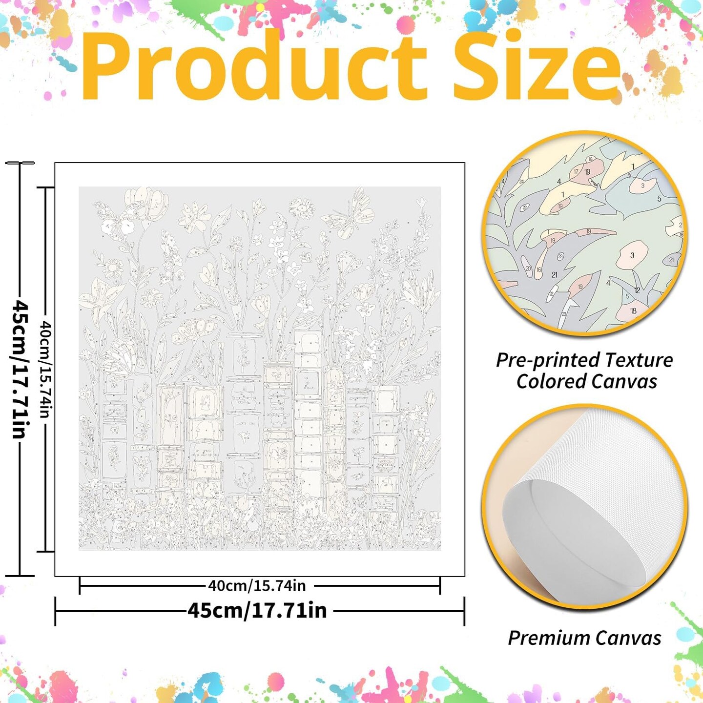 Paint By Number DIY Book Acrylic Painting Kit for Adults & Beginners – Book Theme Canvas Art Set for Home Wall Decor, 16x16 Inch (Unframed)