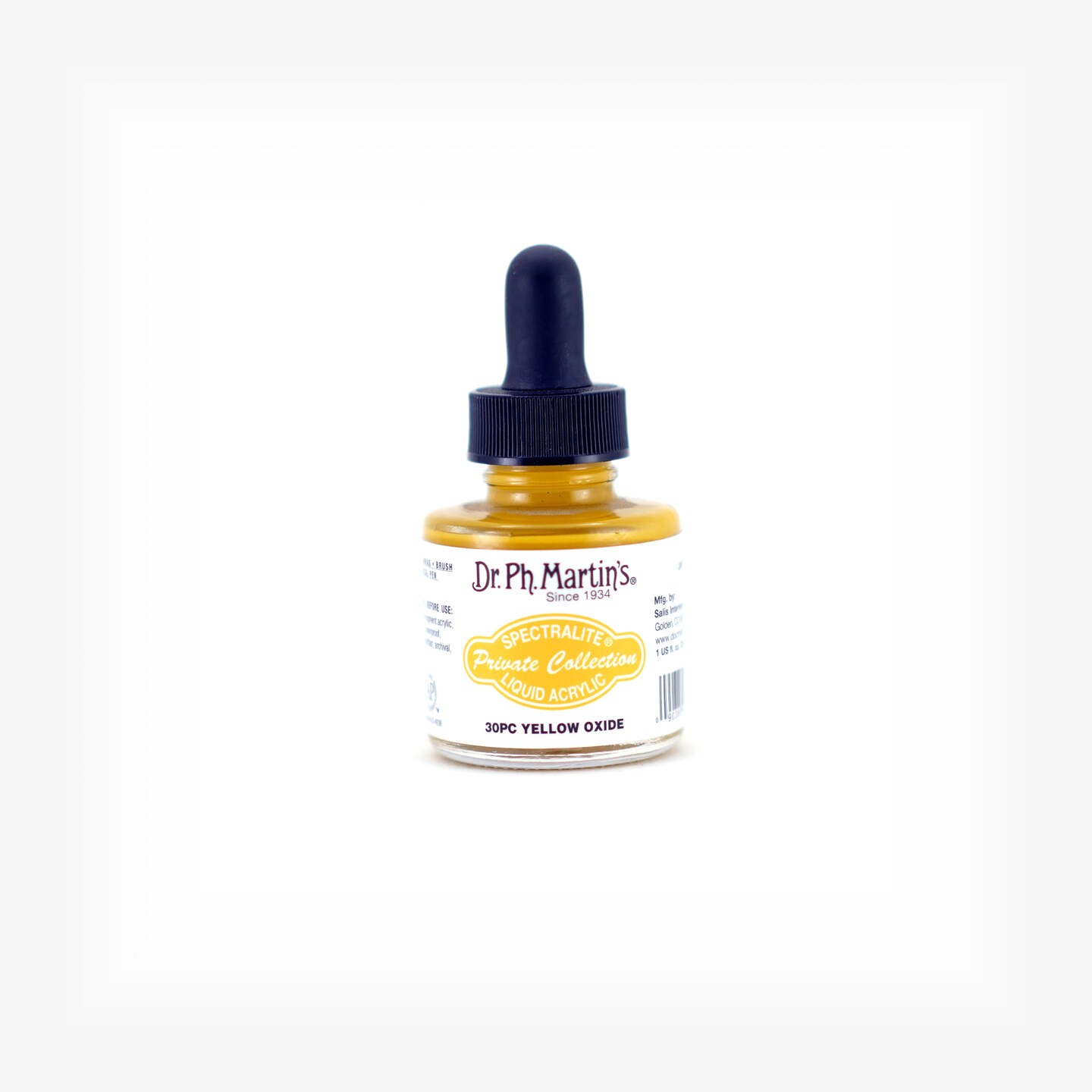 Dr. Ph. Martin's® Spectralite Private Collection Liquid Acrylics, 1.0 US fl oz, 30PC Yellow Oxide, 1 Bottle
