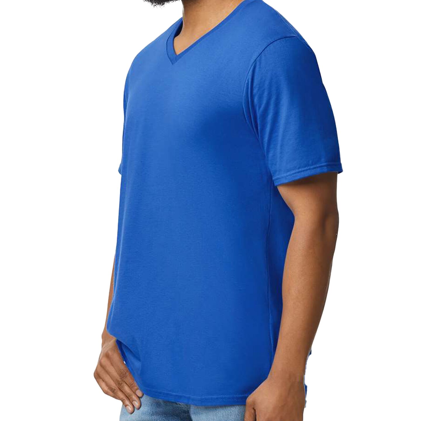 Gildan Men's Softstyle V-Neck Blank Tee for Heat Transfer & Vinyl Projects, Royal (2–14 Pack)