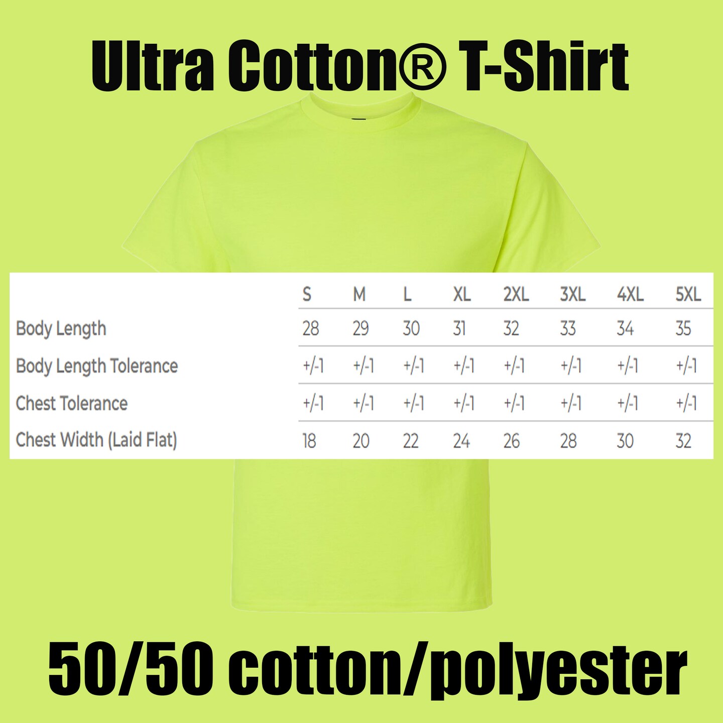 Hi Vis Ultra Cotton T-shirt by Gildan, Workwear Classic Safety Green tee