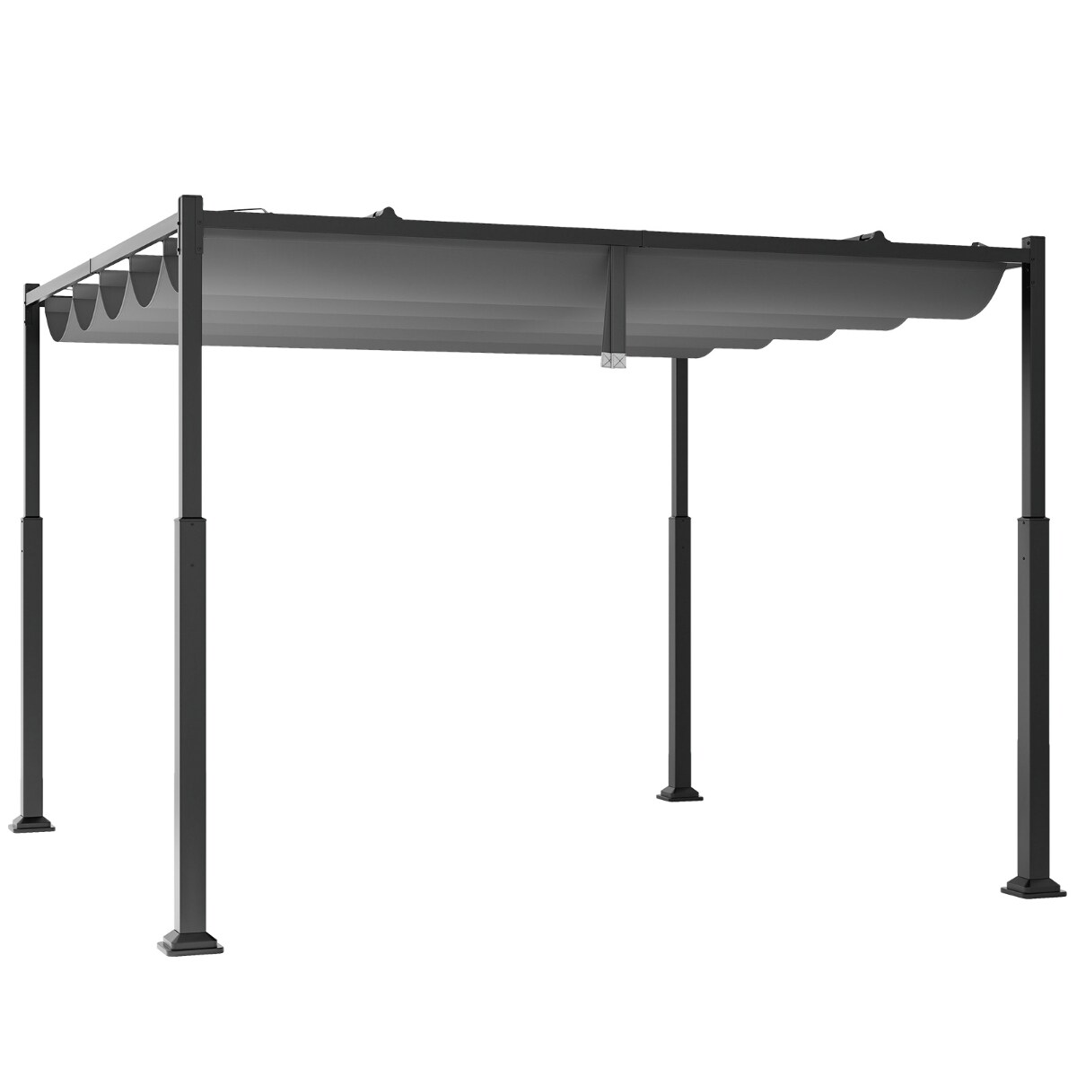 Backyard Pavilion with Weather-Resistant Fabric and Sturdy Columns