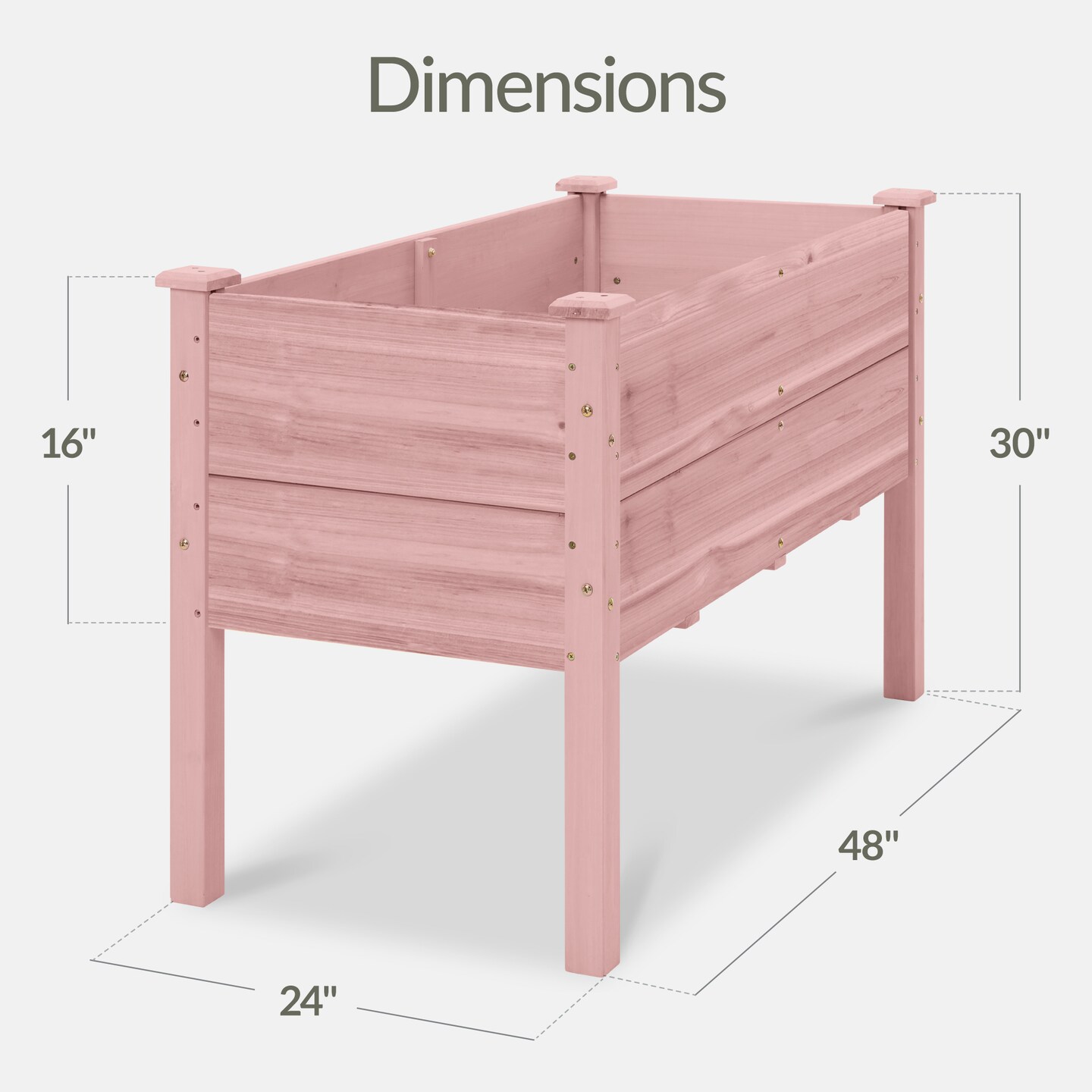 Best Choice Products 48 x 24" x 30" Raised Garden Bed, Extra Deep 16" Depth, Elevated Wood Planter Stand"