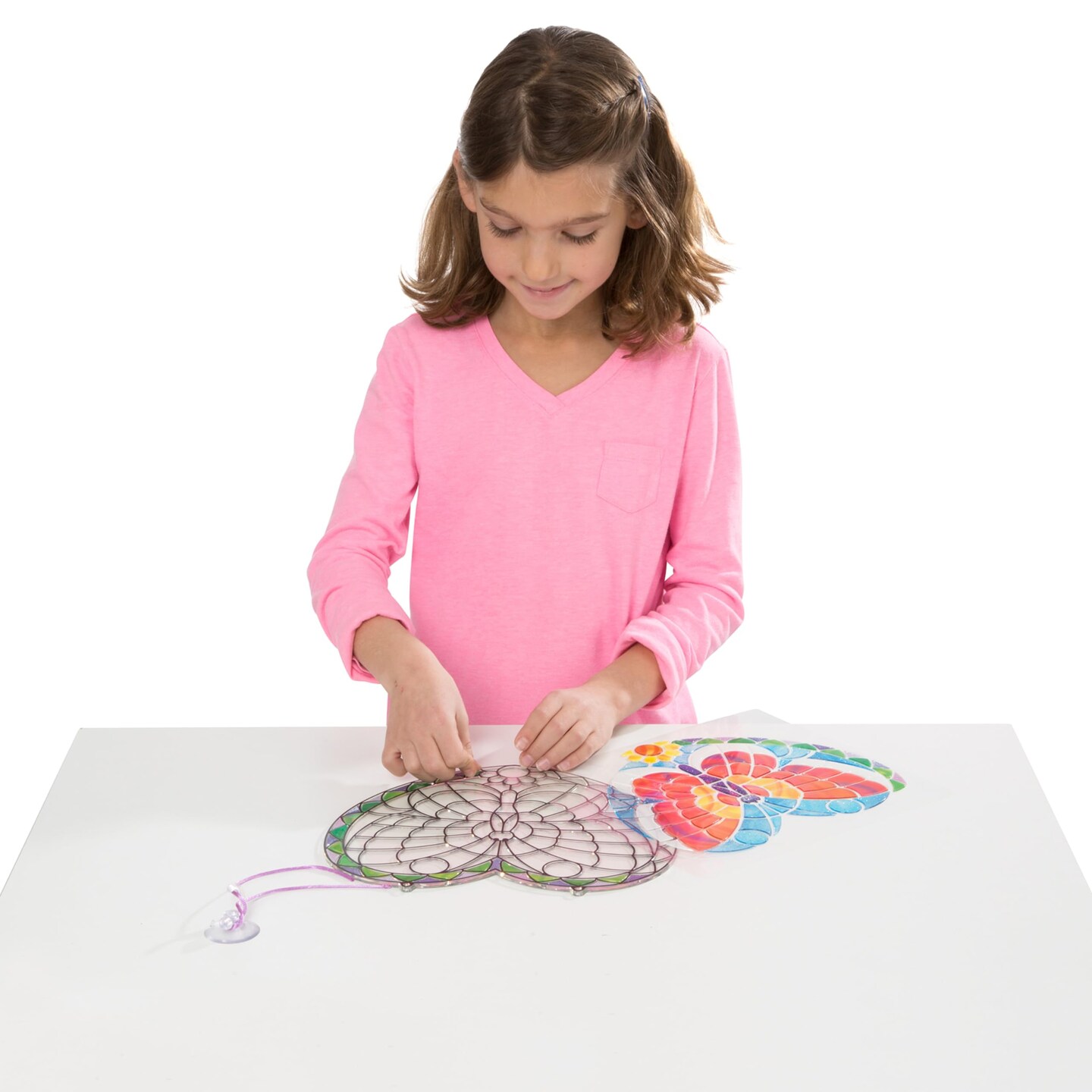 Stained Glass Made Easy Activity Kit: Butterfly - 140+ Stickers Kids Sticker Stained Glass Craft Kit; Sun Catchers for Kids Ages 5+