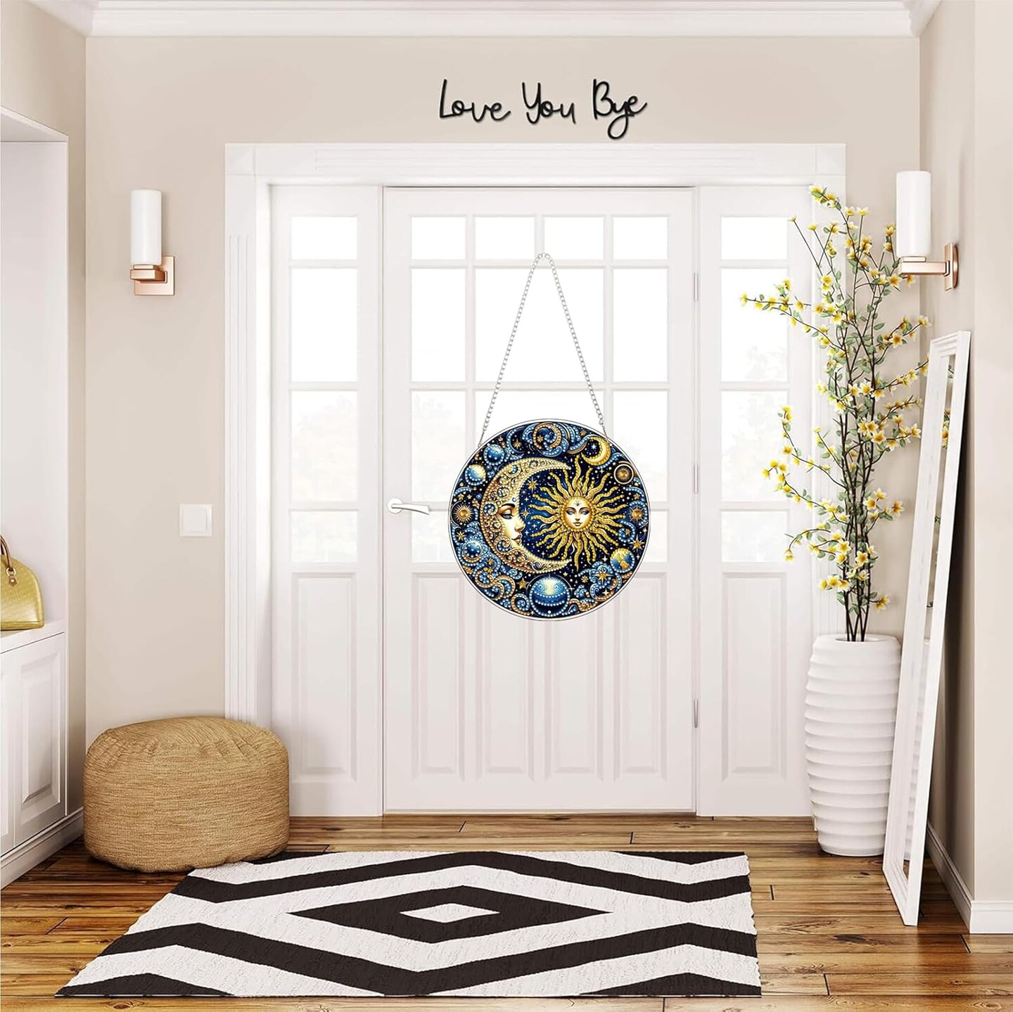 Sun and Moon 5D Diamond Art Hanging Kit – Double-Sided Special-Shaped Rhinestone DIY Acrylic Pendant, Home & Garden Wall Ornament for Adults
