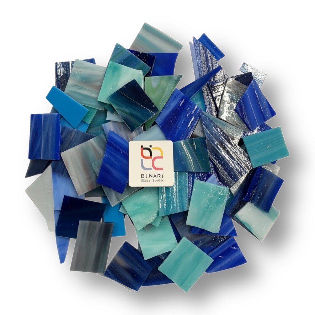5LB Bulk Stained Glass Mosaic Tiles - Studio Grade Shards for DIY Arts & Crafts