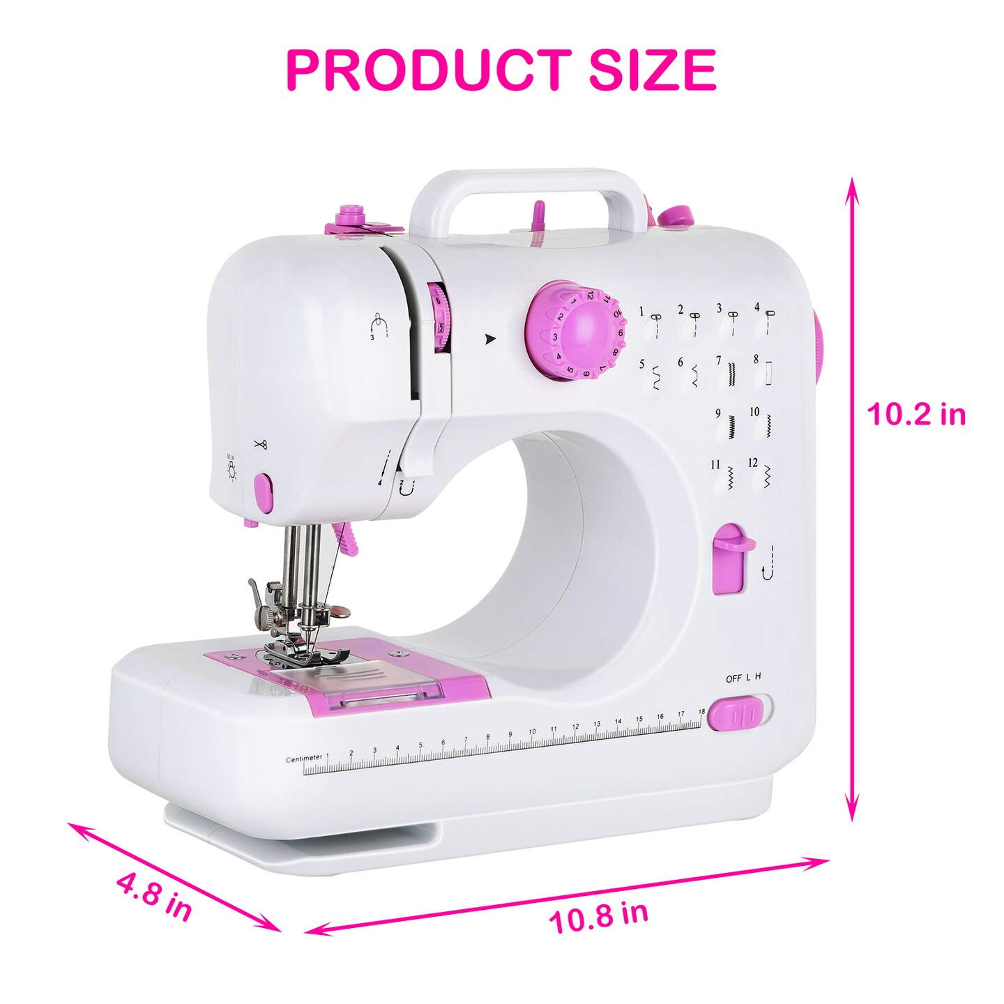 12 Stitches Portable Electric Sewing Machine, Mini Household Sewing Machine with Foot Pedal & Accessories for Beginners