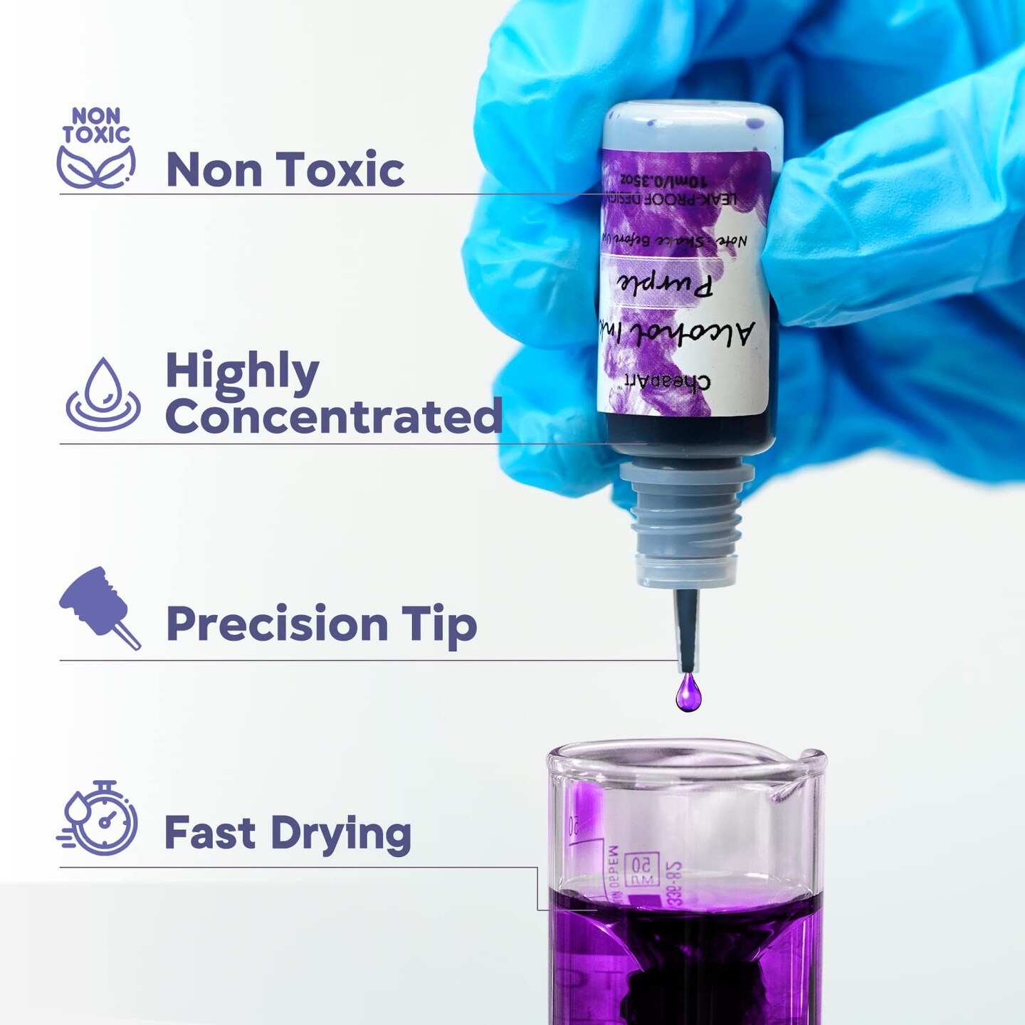 Alcohol Ink Set 24 Vibrant Colors Resin Dye High Concentrated Fast Drying Alcohol Based Epoxy Resin Pigment Resin Art Tumblers Coaster Acrylic Fluid Painting Crafts (24x10ml/0.35 fl oz)