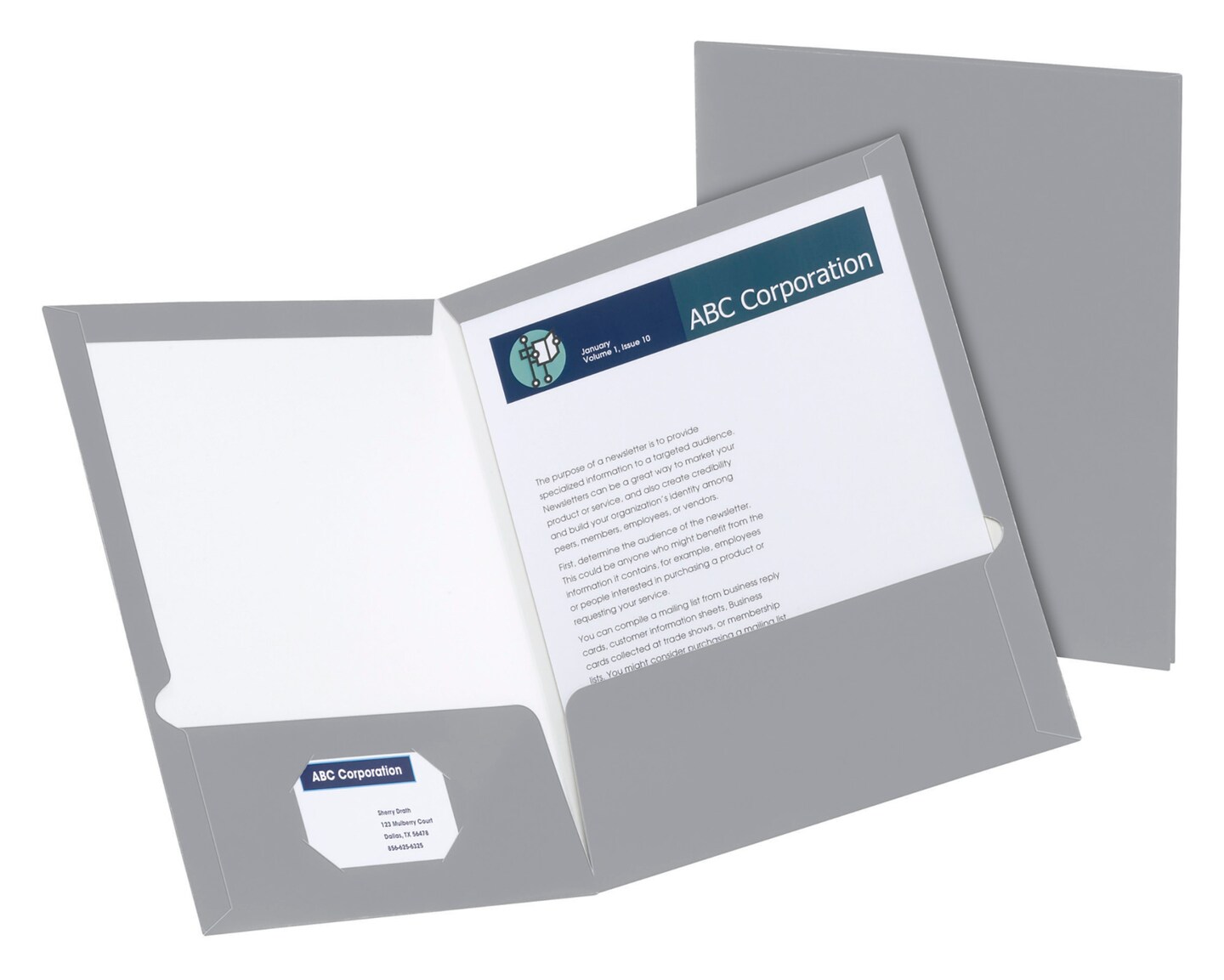 Oxford 2-Pocket Laminated Folder, 100 Sheet Capacity, Gray, Pack of 25