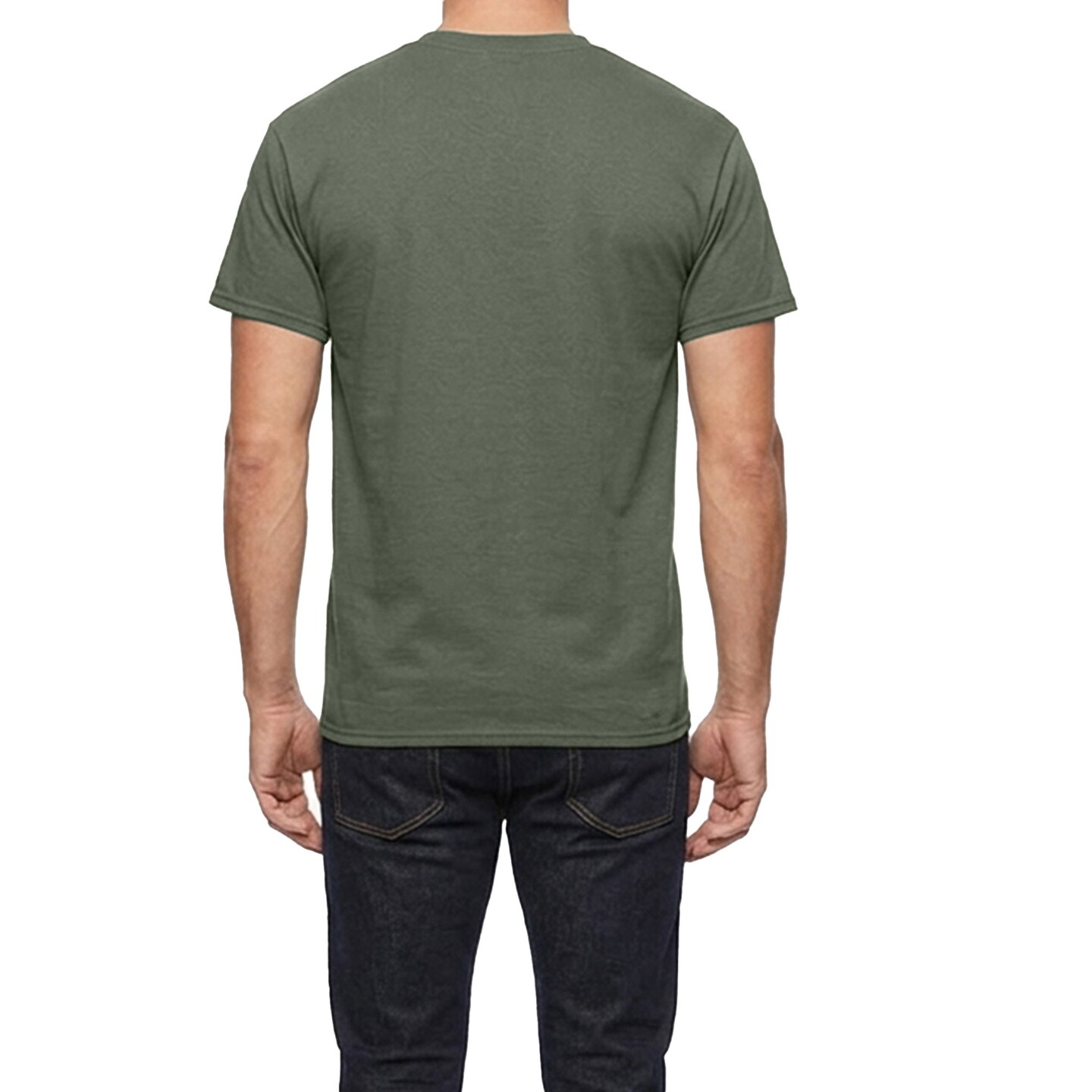 Gildan Unisex Crewneck T-Shirt Blanks for Crafting, Heather Military Green Plain Short Sleeve