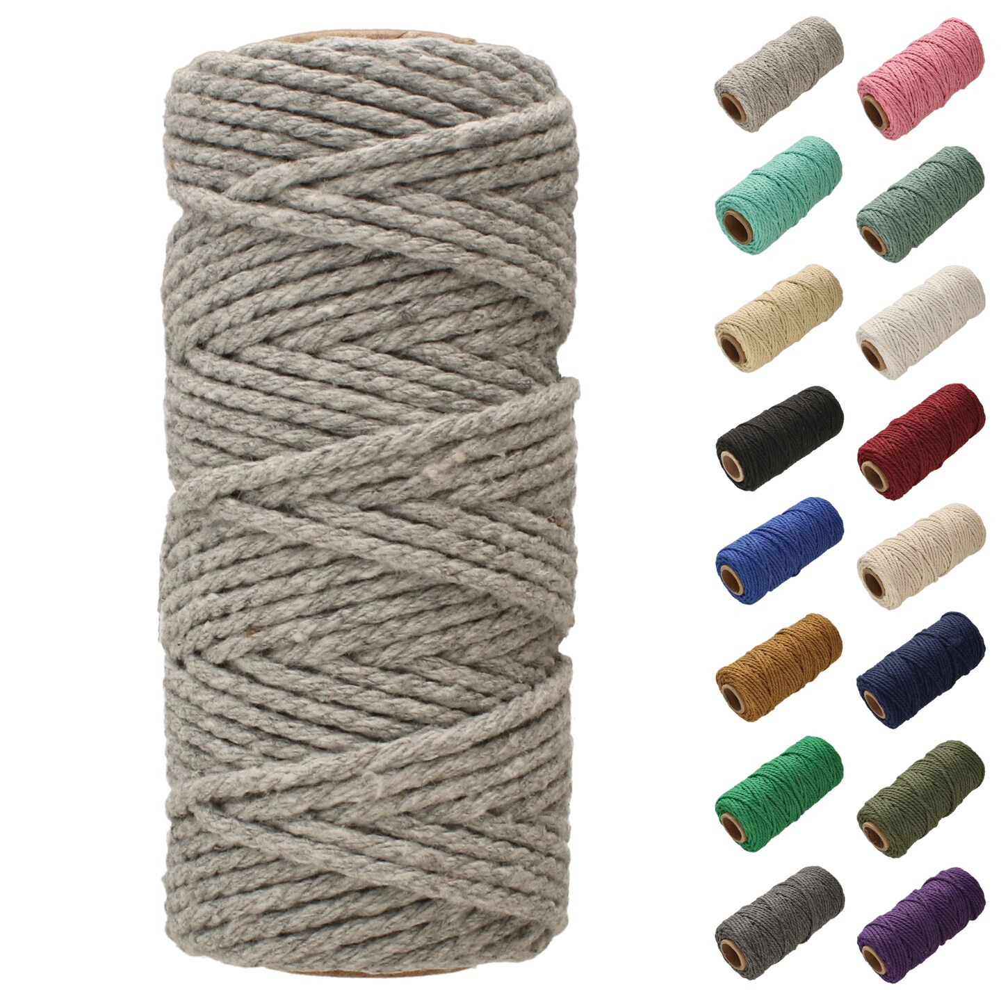 White Lion Macramé Cord – Cotton Rich Macrame Rope, 2 mm, 100 Feet, Yarn for Wall Decor, Crochet, Gift Wrapping, Wall Hanging, Plant Hangers, Handmade Crafts, Knitting