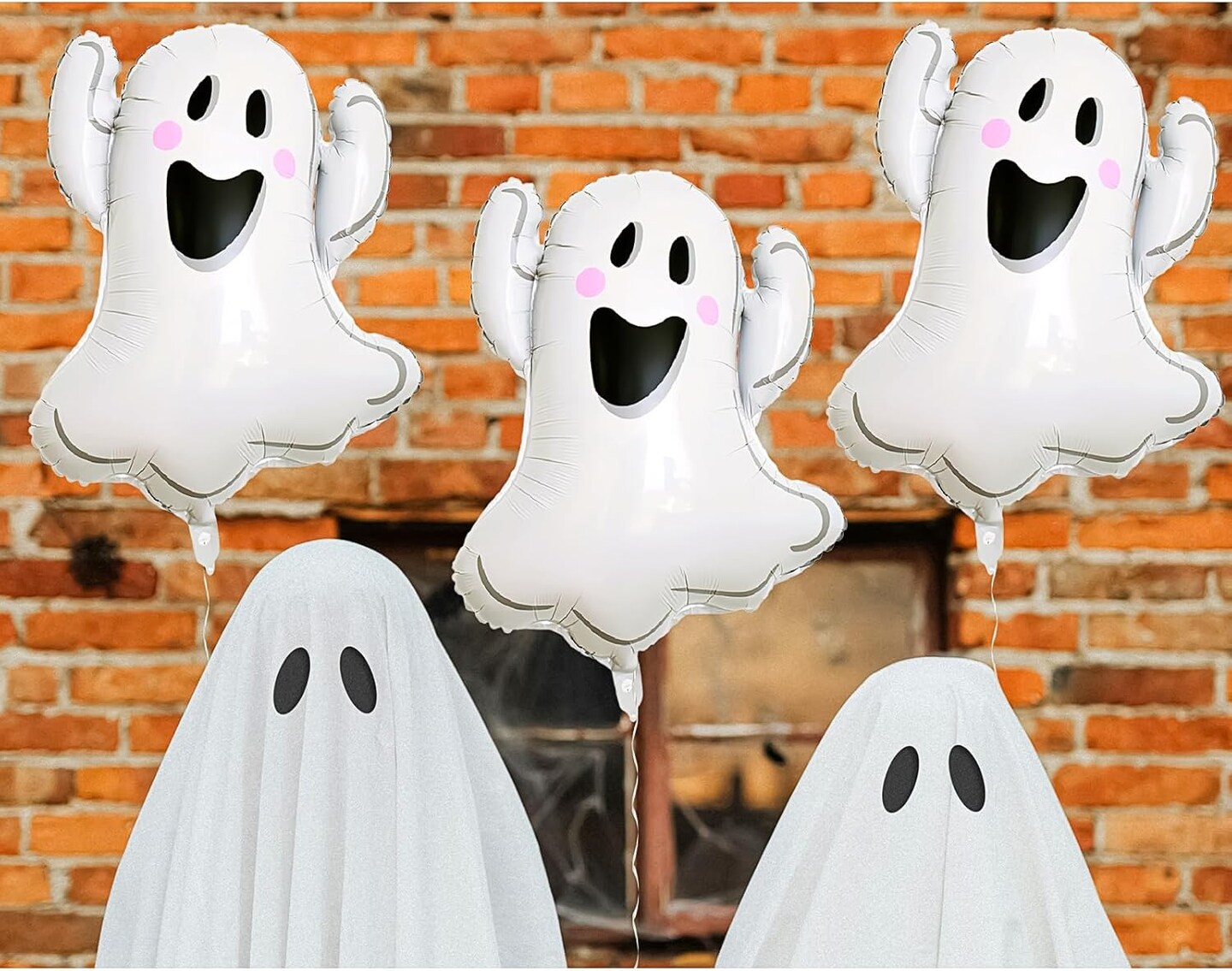 White Ghost Shaped Foil Balloons (01.ghost)