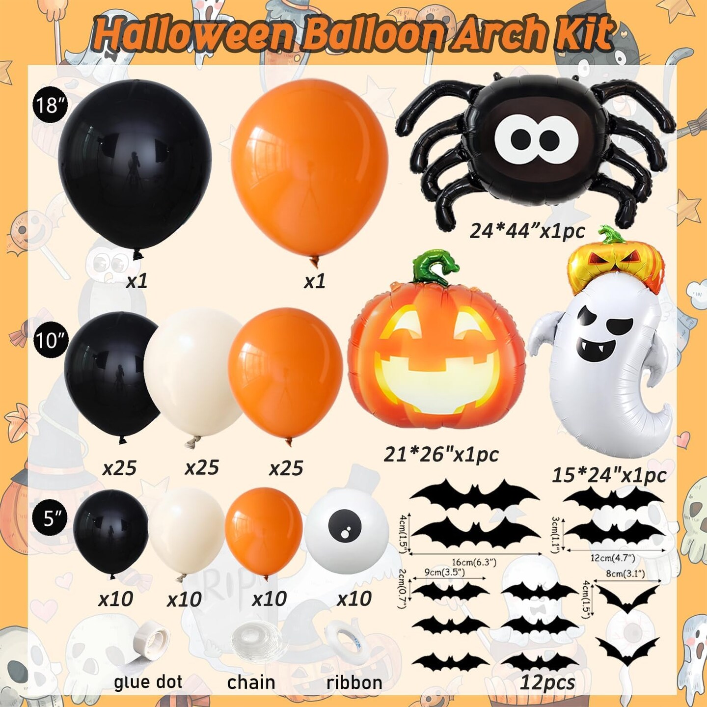 Halloween Balloon Garland Arch Kit(Halloween)