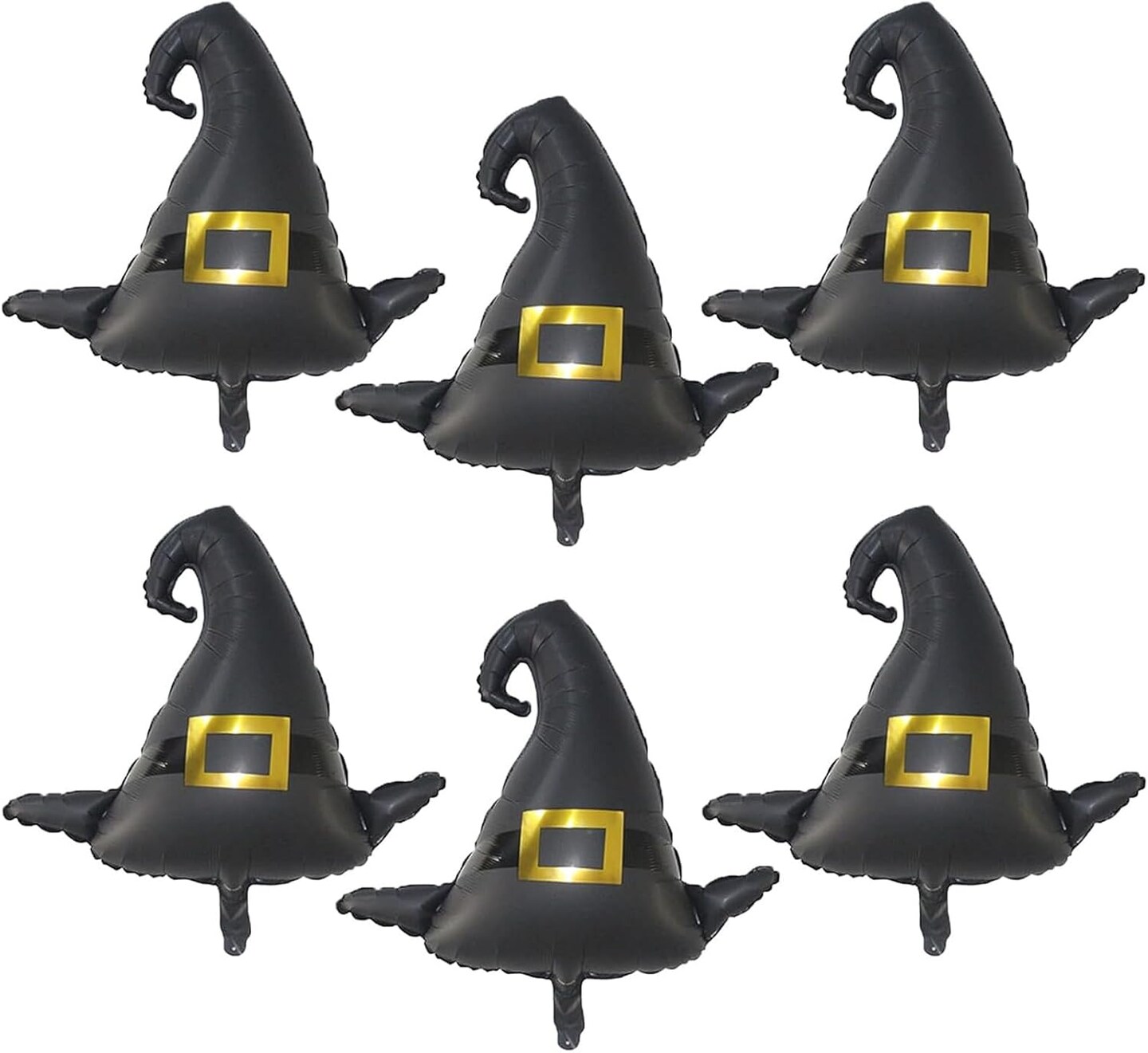 6PCS Witch Hat Jumbo Halloween Party Foil Balloons(Black)