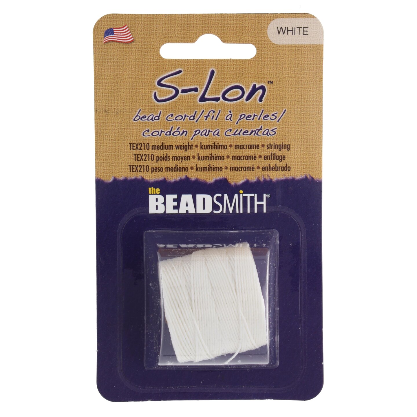 The Beadsmith S-Lon Bead Cord – .5 mm Twisted Nylon Cord for Stringing