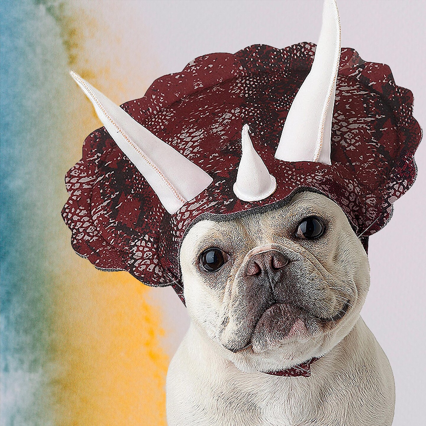Triceratops Pet Costume with Headpiece and Horns for Dogs