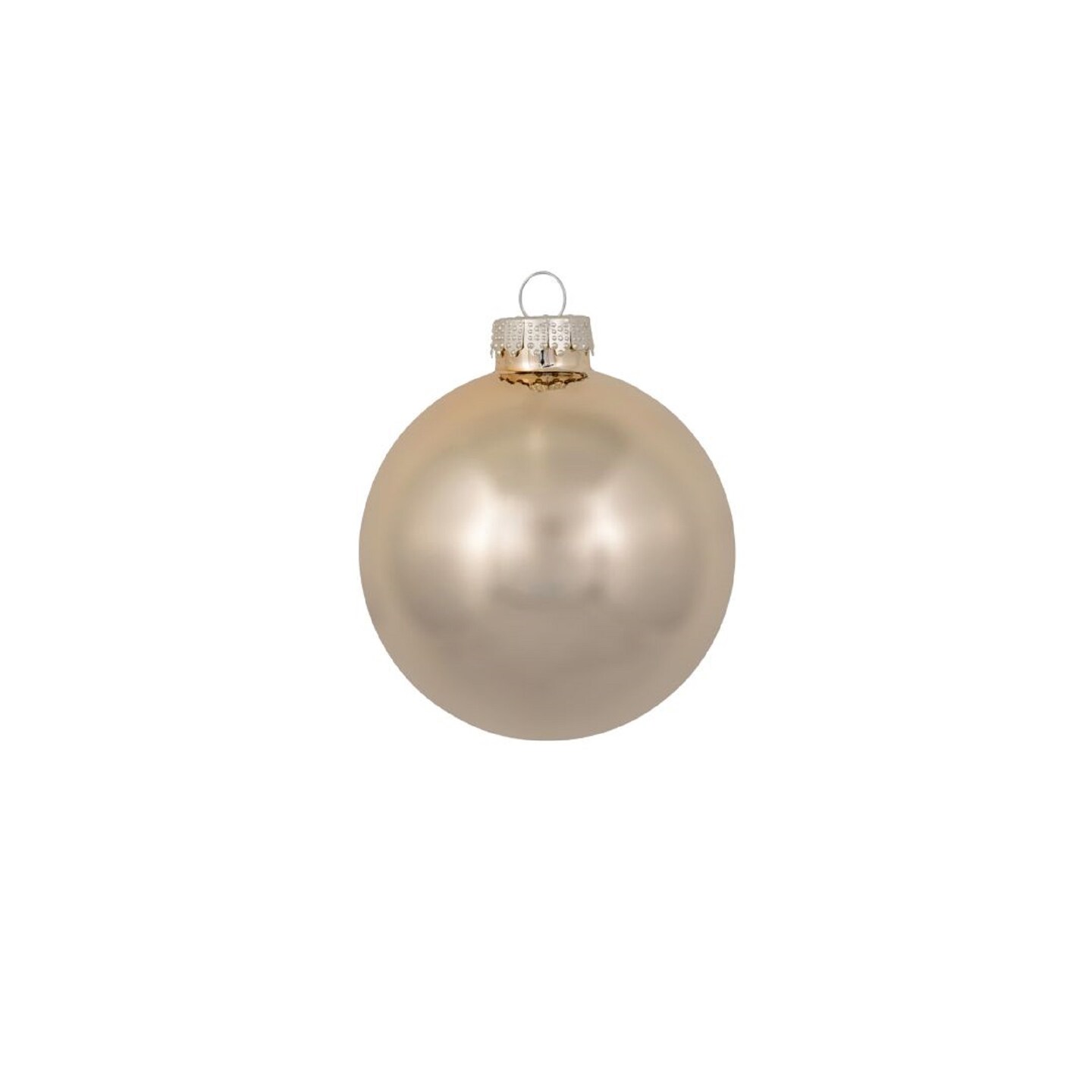 Whitehurst Pearl Finish Glass Christmas Ball Ornaments - 2.75" (70mm) - Champagne - 12ct