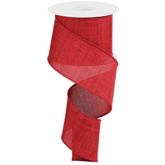 2.5&#x22; Thick Royal Burlap Ribbon: Dark Red (10 Yards)