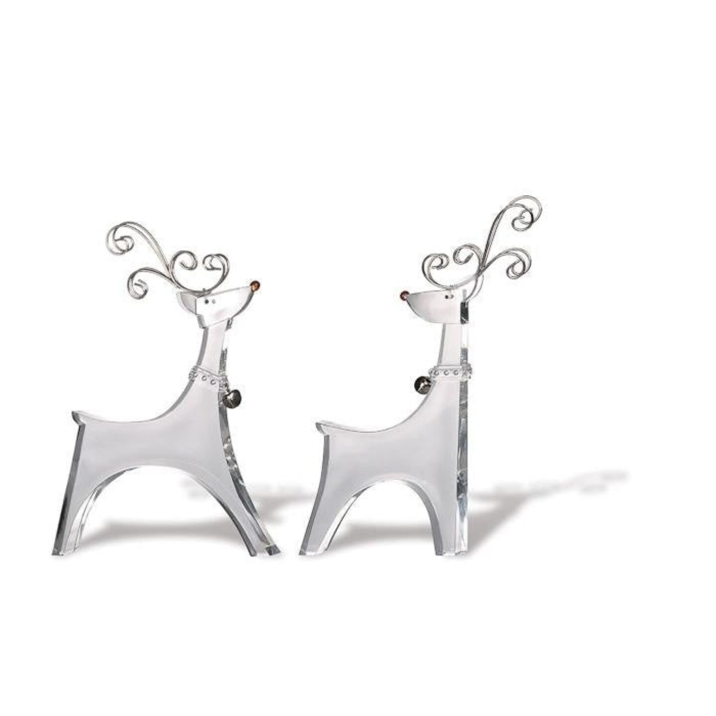 Icy Giftware Icy Crystal Christmas Smooth Deer Tabletop Figurines - 7.5" - Set of 4