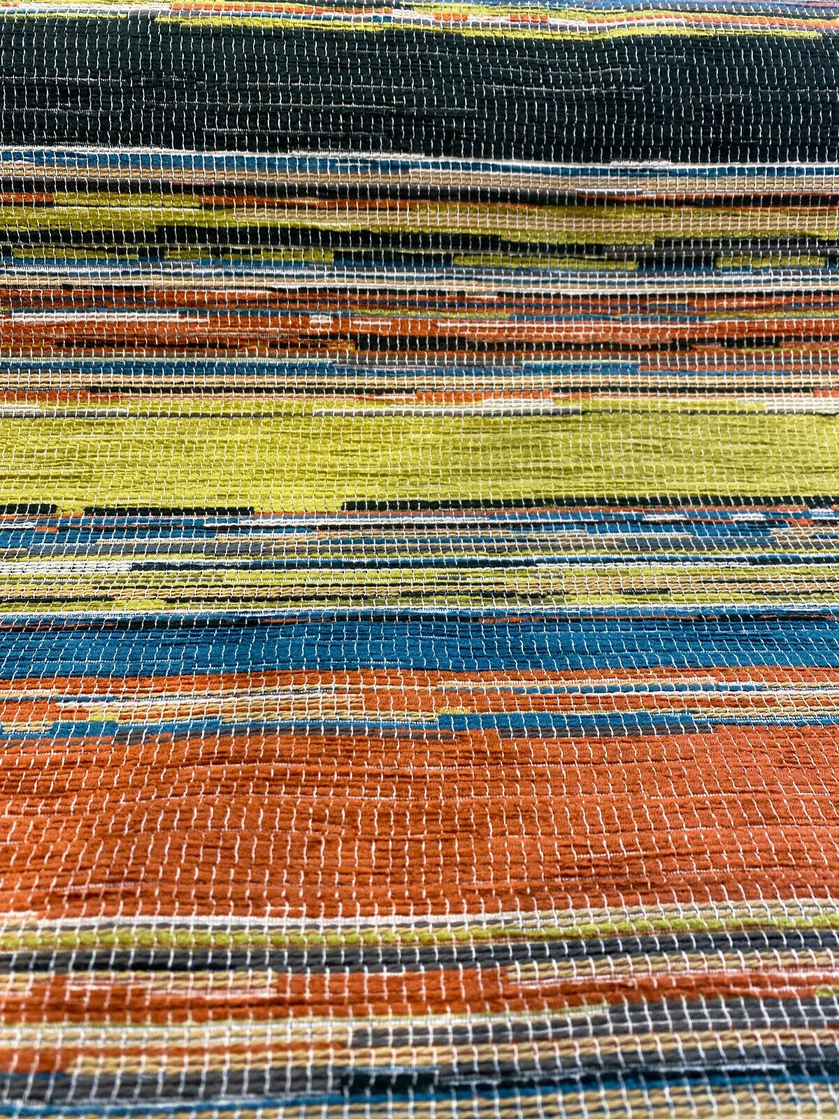 1 Yard Bazaar Mosaic Stripe Upholstery Chenille Fabric 58 Inches Wide