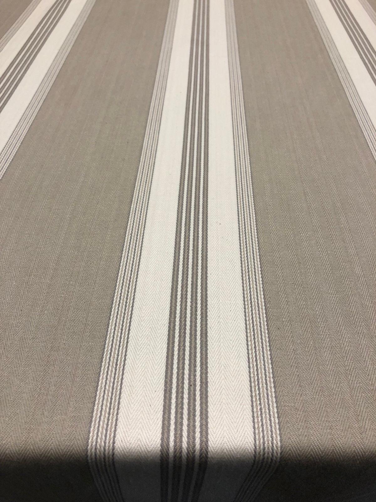 1 Yard Putty French Stripe Cotton Fabric Soft Durable 55" Width 100% Cotton