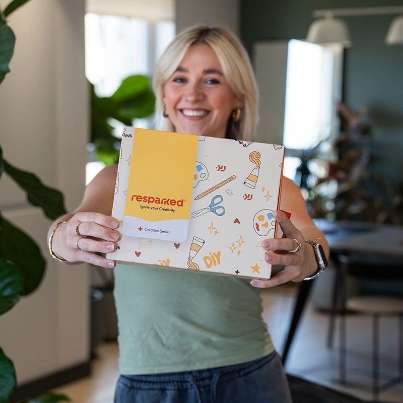 Resparked Creation Series Acrylic Lamp Crafting Kit – Personalized Engraving, Rechargeable Base, Step-by-Step Instructions, Stencils, and Practice Material for Home Décor or Gift-Giving