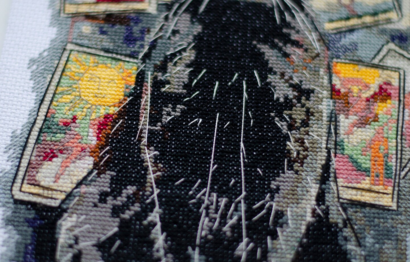 Counted Cross stitch kit - Premonition. Black Cat
