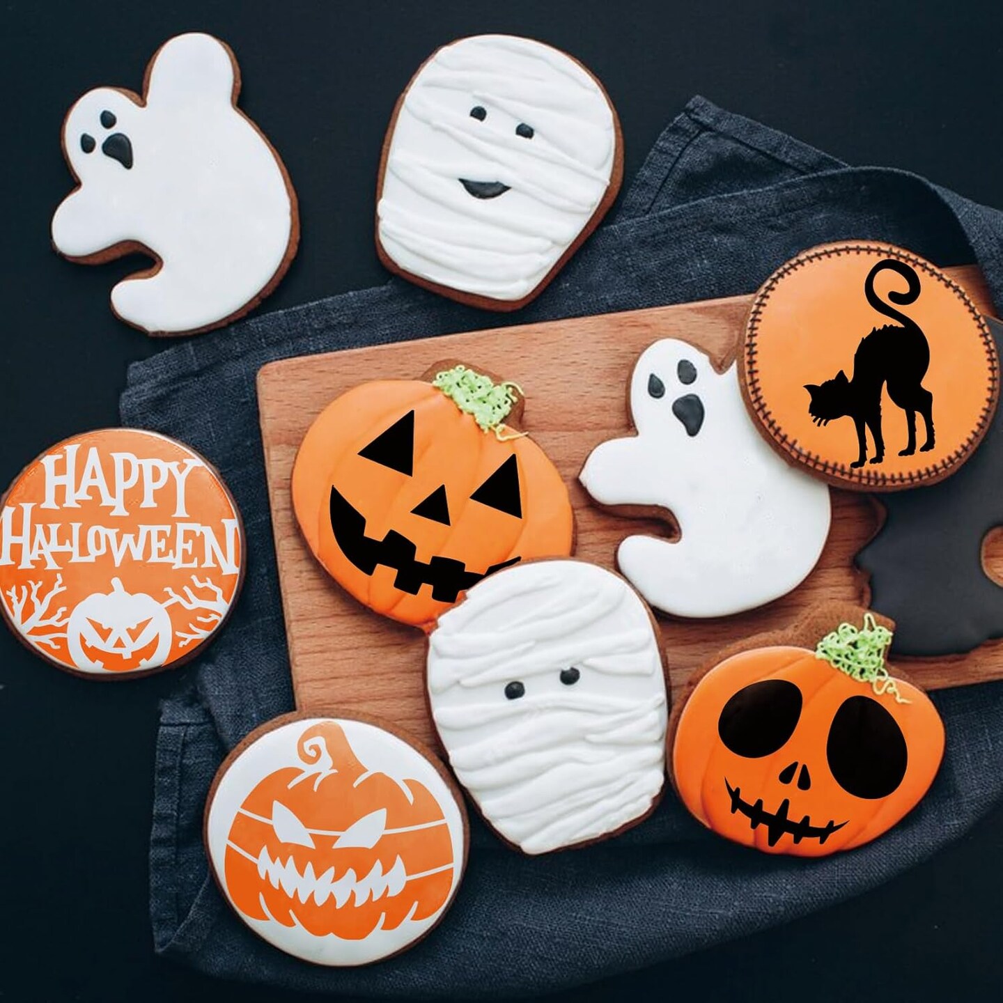 Small Halloween Stencils for Painting on Wood (60 Boo)