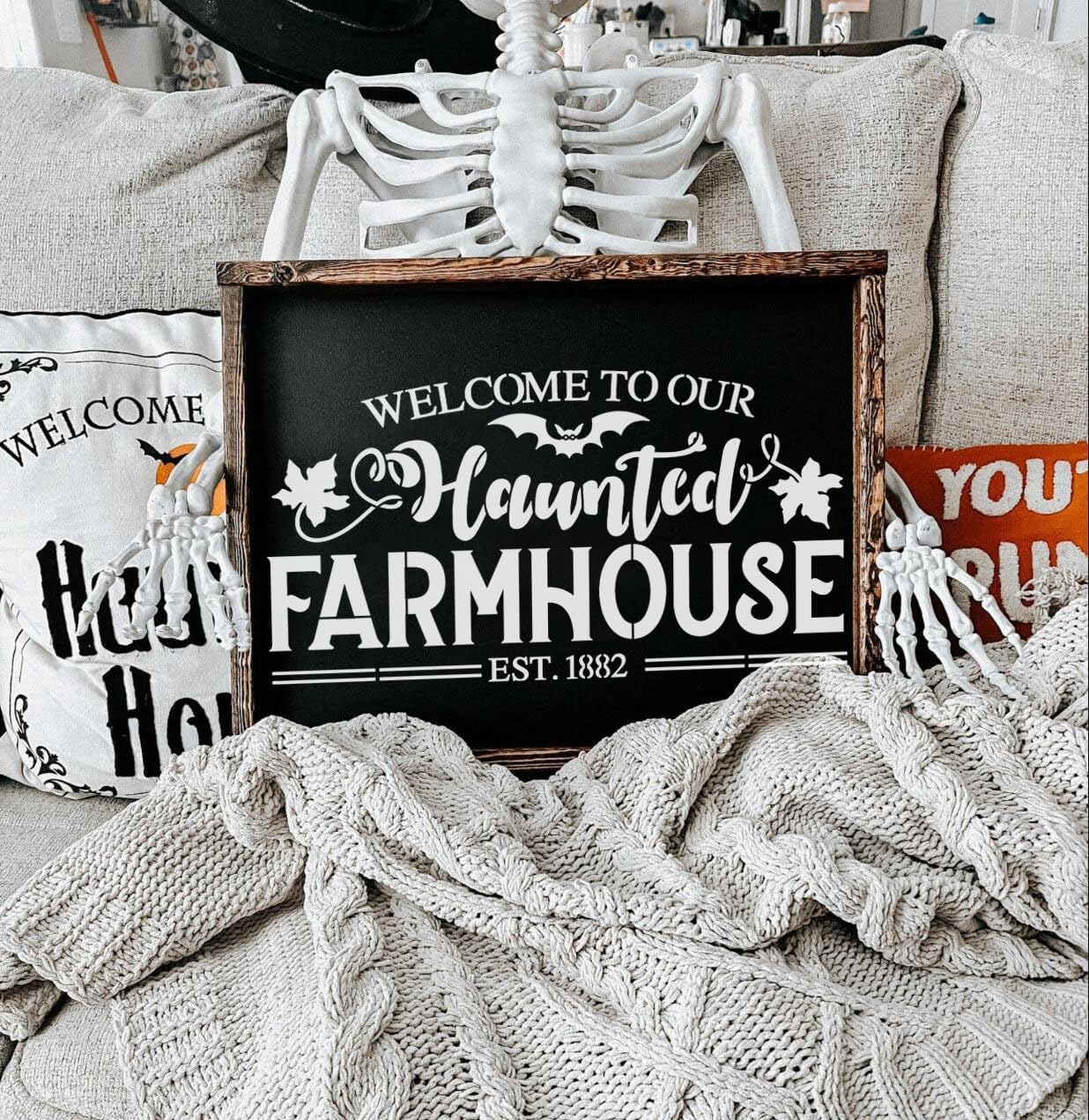 Halloween Stencils for Painting on Wood 12”x8” Large Halloween Stencil (Halloween)