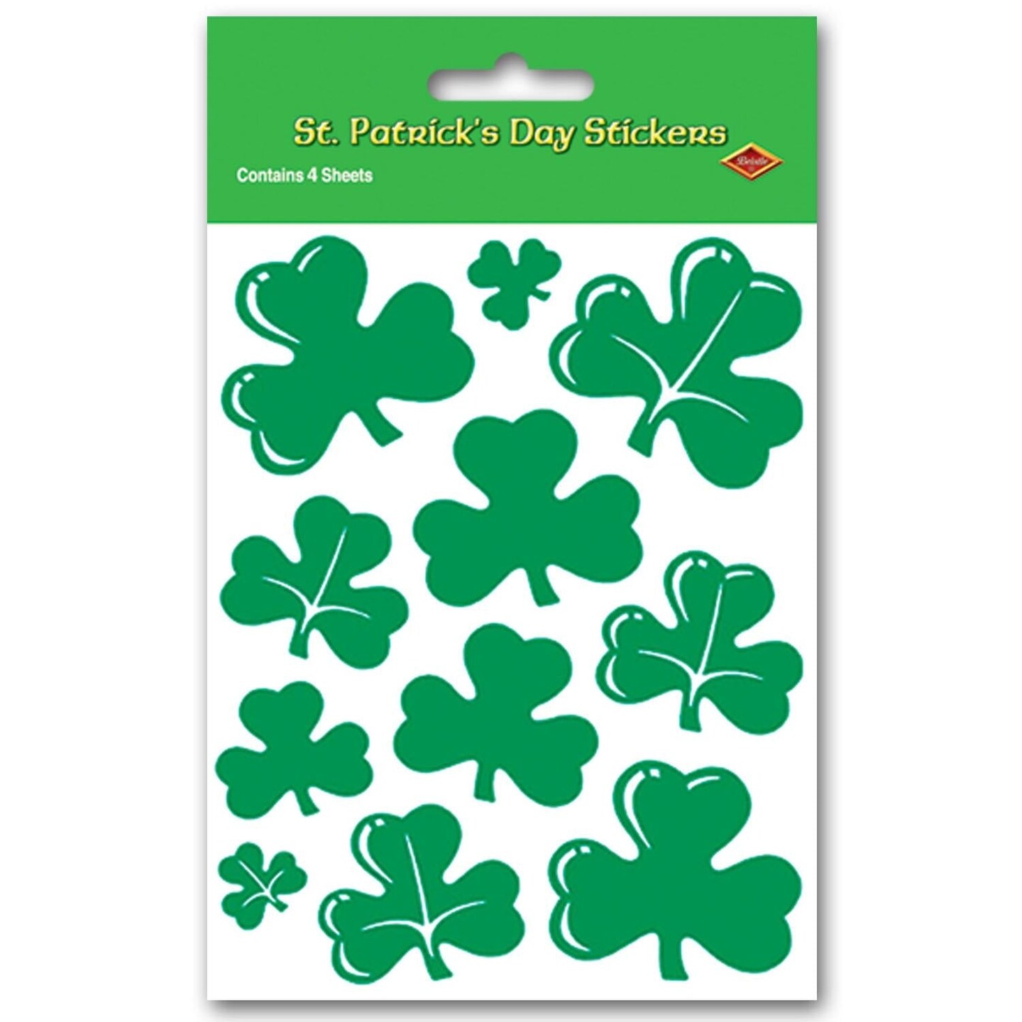 12 Packs Beistle St. Patrick&#x27;s Day Shamrock Stickers 4/Pack