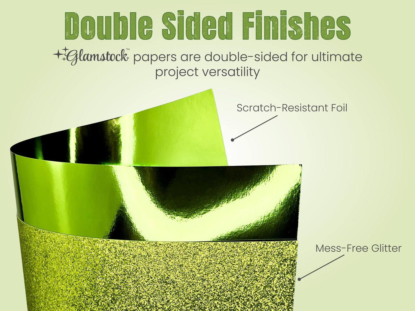 Avocado Allure Glamstock™ – Premium Green Cardstock Book featuring Pearlescent, Satin, Foil & Glitter Papers, 48 Pages, A4 Size, for Scrapbooking, Crafts & Invitations