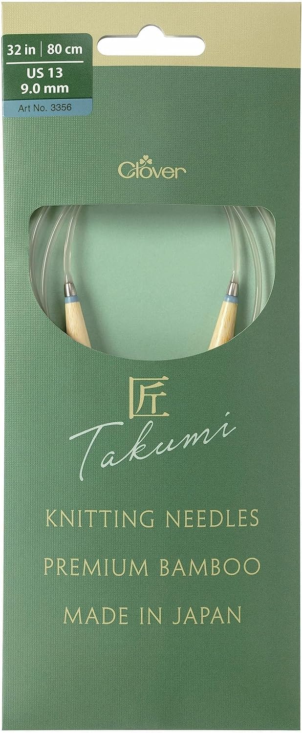 Clover Takumi Pro Bamboo Circular Knitting Needles 16"- US 0-15