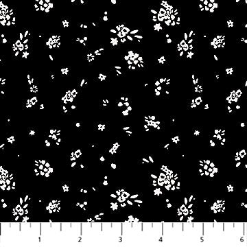 Fabric FIGO Black Ditsy Ink and Earth by the Quarter Yard 91224-99