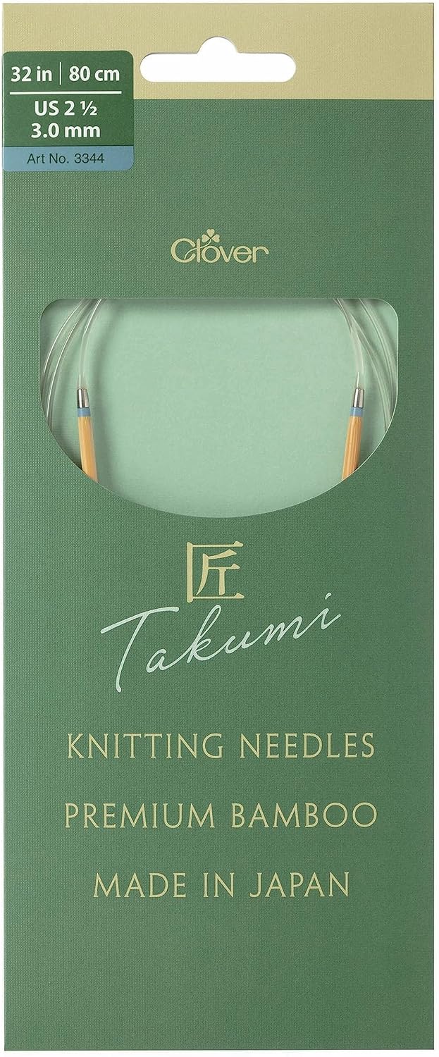 Clover Takumi Pro Bamboo Circular Knitting Needles 16"- US 0-15