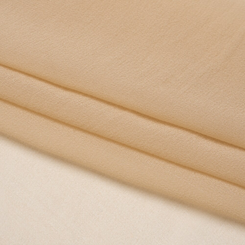 1 Yard Beige Solid Silk Georgette Fabric Lightweight Flowing Draping 53 Inch Width