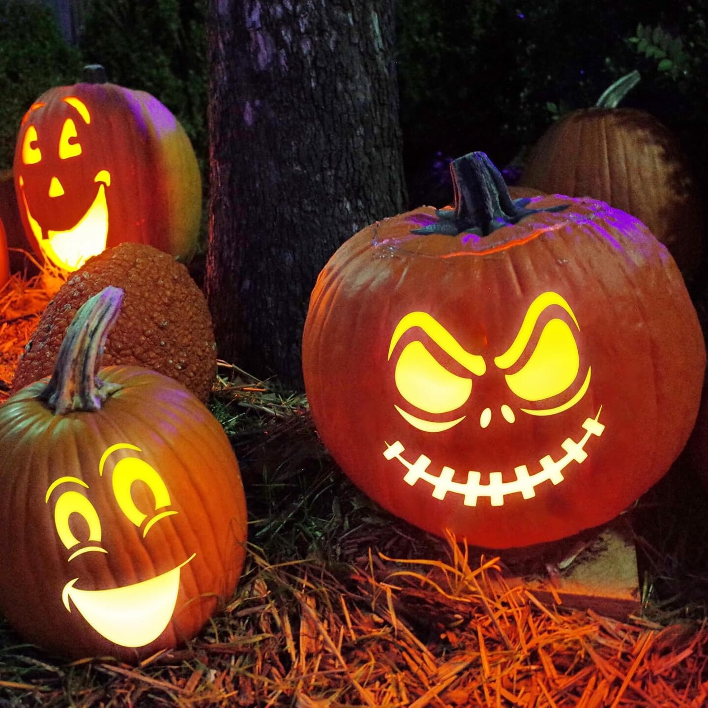 Halloween Pumpkin Face Stencils for Painting on Wood ReusableLetter &#x26; Number Stencils(16 Pumpkin Face)