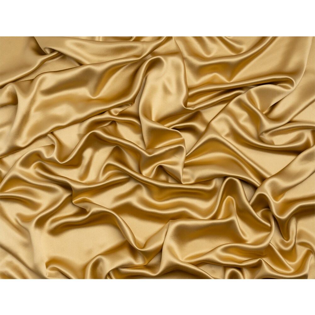 1 Yard Gold Silk Crepe Back Satin Smooth Solid Luxury Designer Fabric 44 inch Width